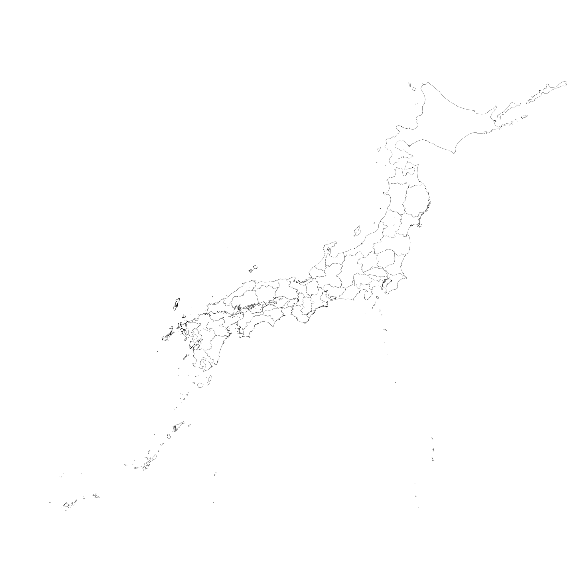 国土地理院の 地球地図 の行政界ベクターデータから都道府県の形を作る